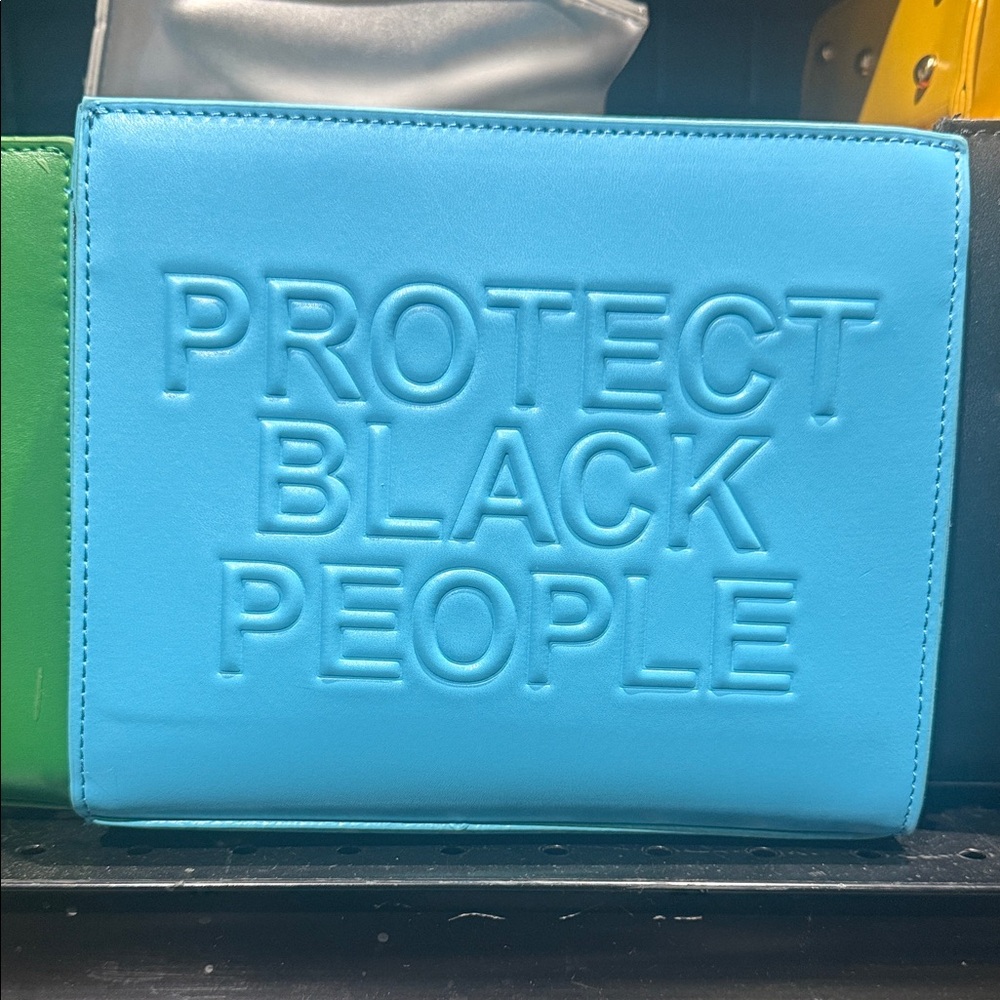 Blue Embossed Statement Clutch